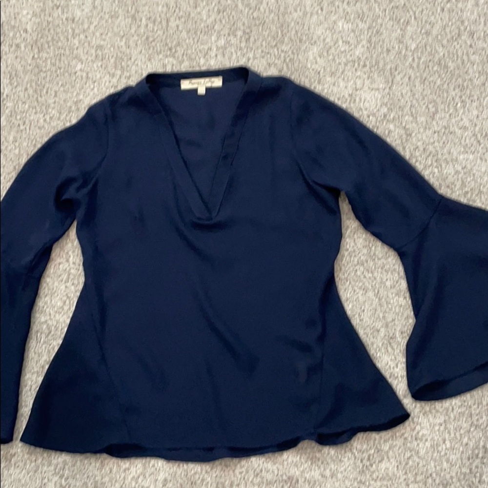 V neck silk top